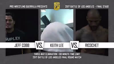PWG Battle of Los Angeles '17-Ricochet vs Keith Lee vs Jeff Cobb